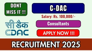 C DAC Consultants Recruitment 2025 Notification PDF Out - Apply Offline 02 Posts
