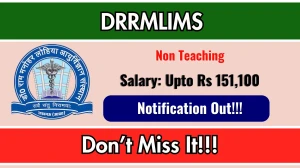 DRRMLIMS Non Teaching Recruitment 2025 Out Apply Online for 96 Posts