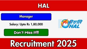 HAL Manager Recruitment 2025 Notification PDF Out - Apply Offline 01 Posts