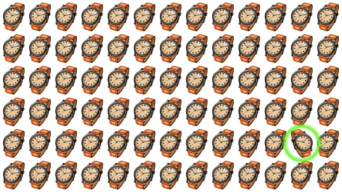 Optical Illusion: Challenge Yourself to Spot the Different Watch in 5 Seconds Optical Illusion: Challenge Yourself to Spot the Different Watch in 5 Seconds