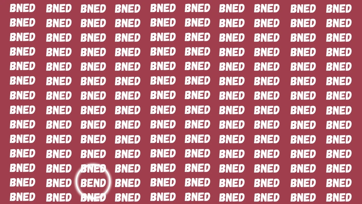 Optical Illusion: Only Sharp Eyes Can See the Hidden Word BEND in 6 Seconds Optical Illusion: Only Sharp Eyes Can See the Hidden Word BEND in 6 Seconds
