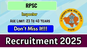 RPSC Inspector Recruitment 2025 Notification PDF Out - Apply Offline 13 Posts