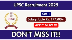 UPSC CDS 1 Recruitment 2026 Notification PDF Out - Apply Online 451 Posts