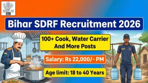 Bihar SDRF Recruitment 2026 Out - Apply Offline 118 Cook, Water Carrier And More...