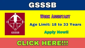 GSSSB Work Assistant Recruitment 2026 Out - Apply Online 336 Posts