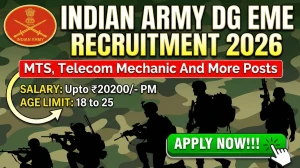 Indian Army DG EME Recruitment 2026 Out - Apply Offline 07 MTS, Telecom Mechanic...