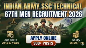 Indian Army SSC Technical 67th Men Recruitment 2026 Out - Apply Online 350 Posts