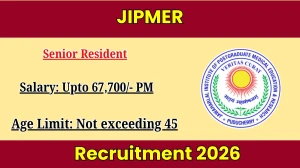 JIPMER Senior Resident Recruitment 2026 Out - Apply Online 110 Posts