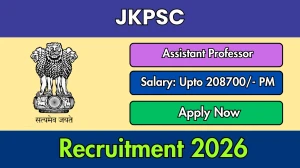 JKPSC Assistant Professor Recruitment 2026 Out - Apply Online 10 Posts