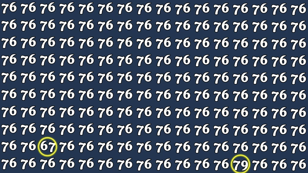Optical Illusion: Within 6 Seconds Spot The Number 67 and 79 among 76 Optical Illusion: Within 6 Seconds Spot The Number 67 and 79 among 76
