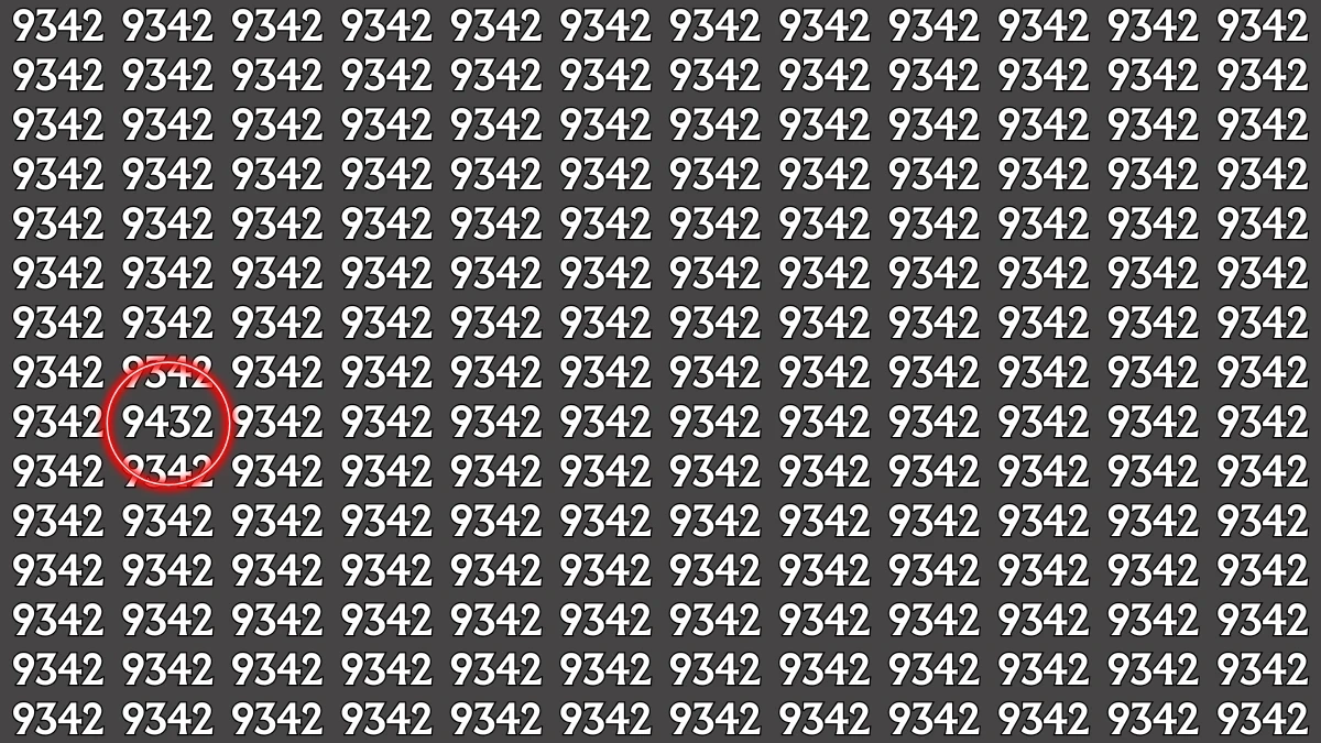 Optical Illusion: Within 7 Seconds Spot The Number 9432 among 9342