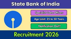 SBI Specialist Cadre Officers Recruitment 2026 Out - Apply Online 12 Posts