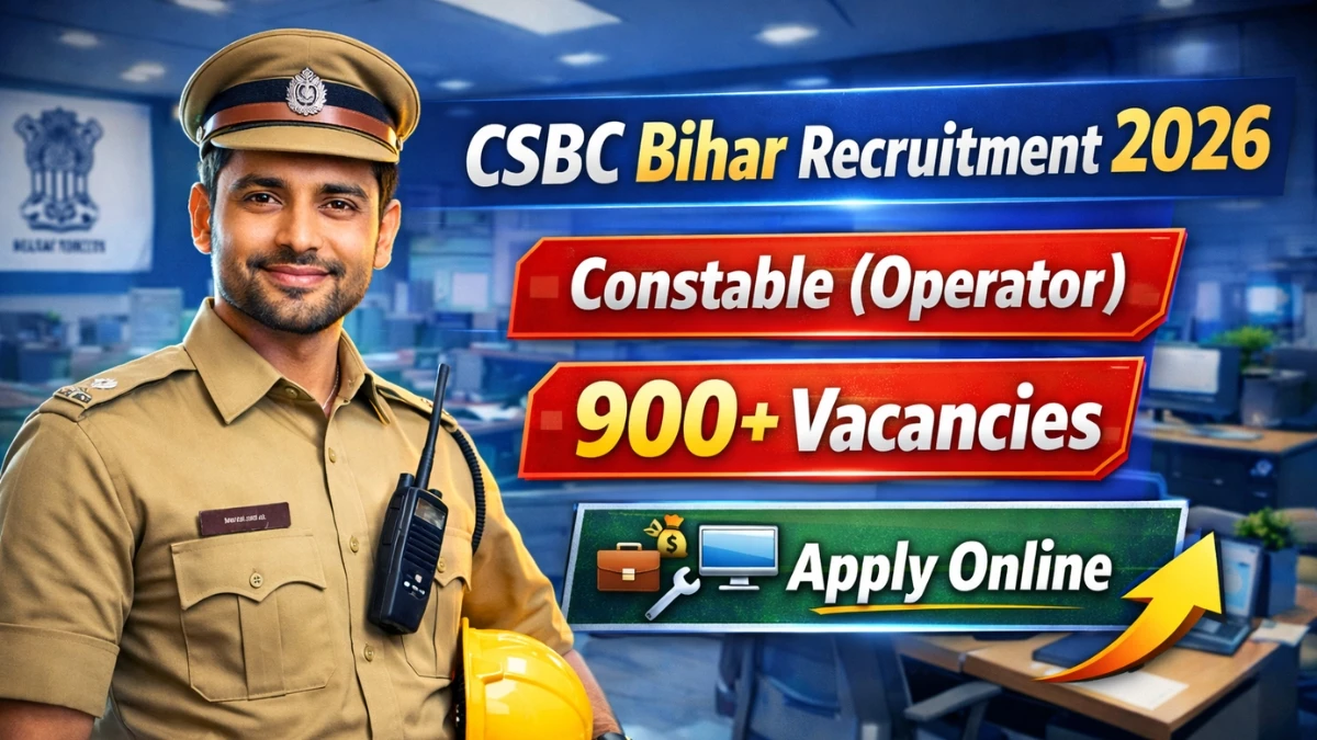 CSBC BiharConstable OperatorRecruitment 2026 Out  Apply Online 993 Posts