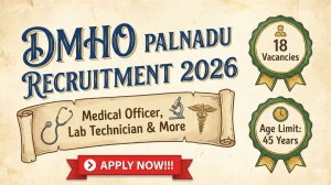 DMHO Palnadu Recruitment 2026 Out - Apply Offline 18 Medical Officer, Lab Techni...