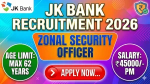 JK Bank Zonal Security Officer Recruitment 2026 Out - Apply Online 01 Posts