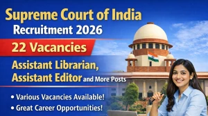 Supreme Court of India Recruitment 2026 Out - Apply Online 22 Assistant Librarian, Assistant Editor and More Posts