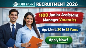 IDBI Bank Junior Assistant Manager Recruitment 2026 Out - Apply Online 1100 Post...