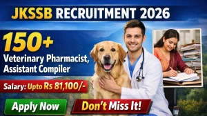 JKSSB Recruitment 2026 Out - Apply Online 194 Veterinary Pharmacist, Assistant C...