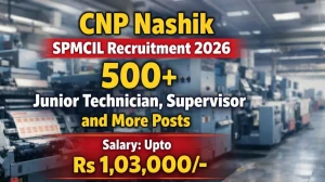 CNP Nashik SPMCIL Recruitment 2026 Out - Apply Online 534 Junior Technician, Supervisor and More Posts