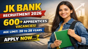JK Bank Apprentice Recruitment 2026 Notification Out for 614 Vacancies, Apply On...