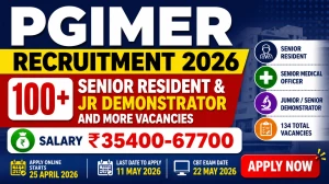 PGIMER Recruitment 2026: 134 Senior Resident & Jr Demonstrator and More Vacancie...