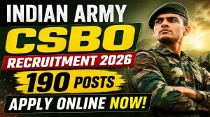 Indian Army CSBO Recruitment 2026 Notification - Apply Online for 190 Vacancies