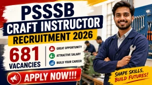 PSSSB Craft Instructor Recruitment 2026 Notification Out for 681 Posts - Apply O...