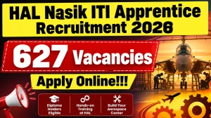 HAL Nasik ITI Apprentice Recruitment 2026 - Apply Online for 627 Vacancies