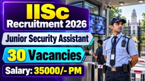 IISc Junior Security Assistant Recruitment 2026 - Apply Online for 30 Posts