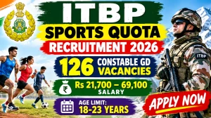 ITBP Constable GD Sports Quota Recruitment 2026 - 126 Vacancies, Apply Online fr...