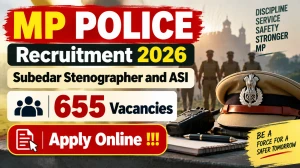 MP Police Subedar Stenographer and ASI Recruitment 2026 -  Apply Online For 655 ...
