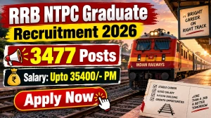 RRB NTPC Graduate Recruitment 2026 - Apply Online for 3,477 Posts